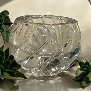 Gorham Lead Crystal Tea Light / Votive Candle Holder Price Heavy 4"